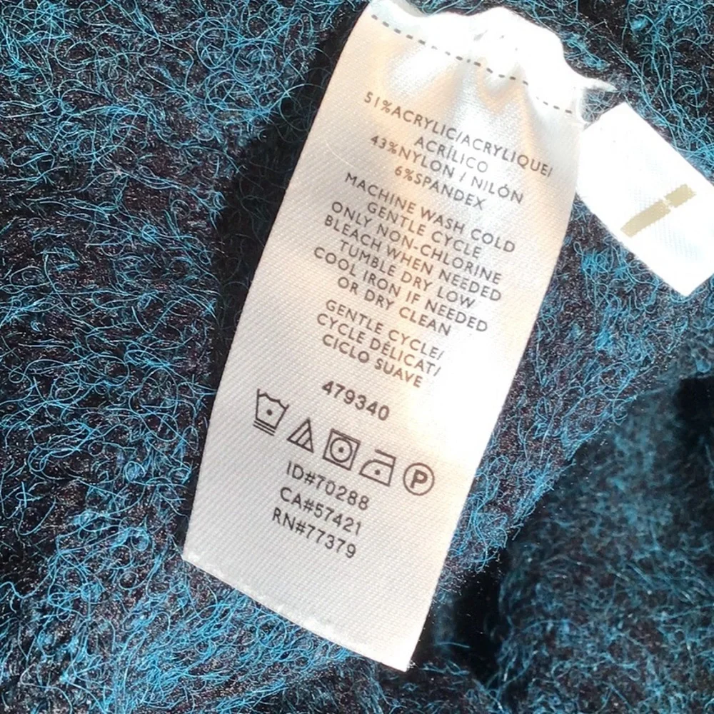 Ann Taylor green/black long sweater cardigan size medium - Picture 8 of 12